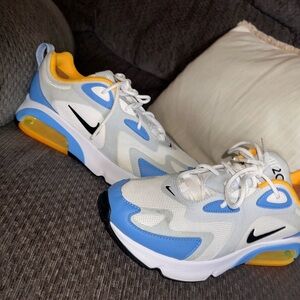 Nike Air Max 270 React White Blue Yellow Sneakers Lightly Worn Air Bubble tech